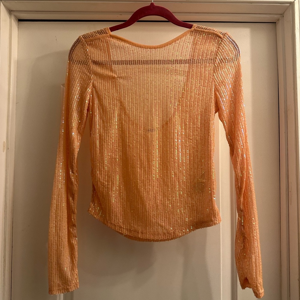 Free People Elegant Pink Top with Shimmer - Picture 2 of 4